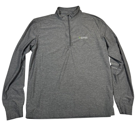 Straight Down Other - Straight‎ Down Mens Quarter Zip Pullover Gray Runway Growth Capital Logo Size M